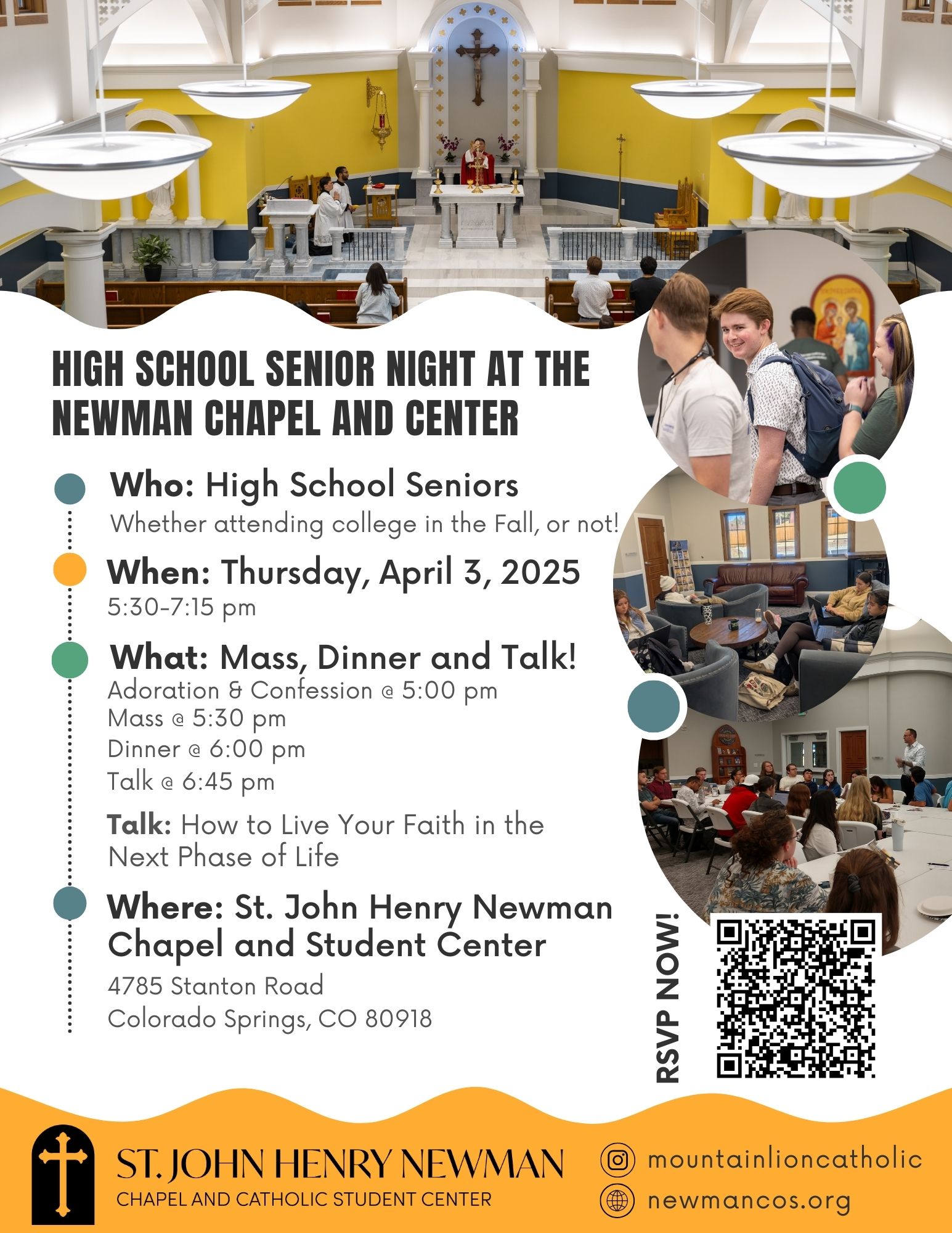 High School Senior Night at the Newman Chapel and Center